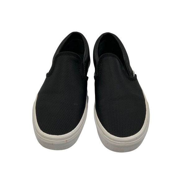 Vans Men\'s Black Perforated Leather Classic Slip-On Sneakers Size 6 (Womens 7.5) main image 6